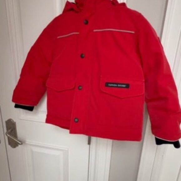 Canada Goose Kids Lynx Parka 4/5 Fortune Red | Down Arctic Tech Jacket - Picture 2 of 10